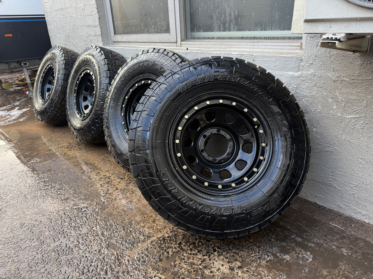 Toyo Open Country A/T Tyres on 6 Stud Imitation Beadlock Rims