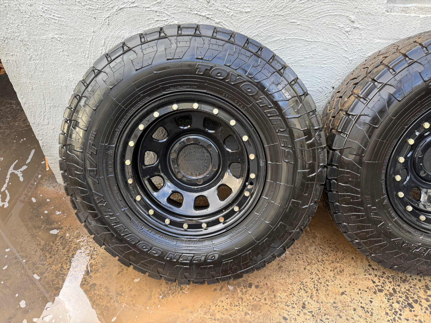 Toyo Open Country A/T Tyres on 6 Stud Imitation Beadlock Rims