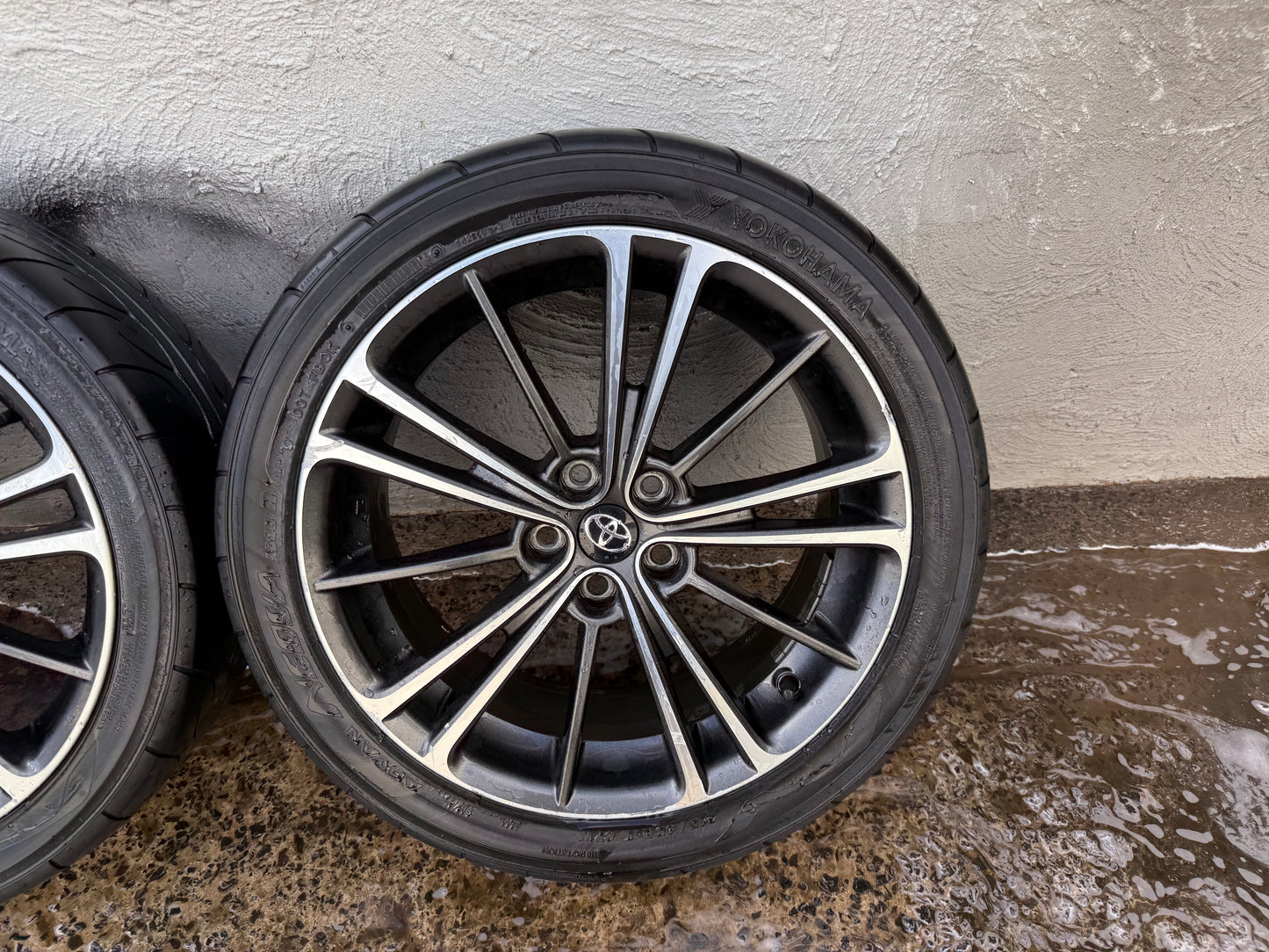 Toyota 86 17” Alloy Wheels with Good Semi Slick Tyres