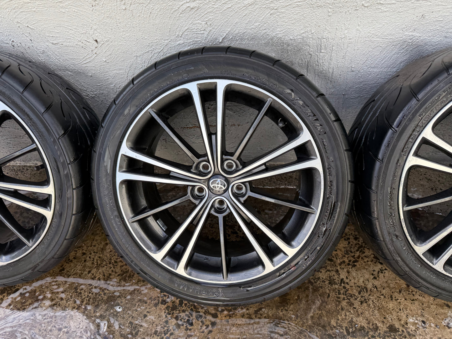 Toyota 86 17” Alloy Wheels with Good Semi Slick Tyres