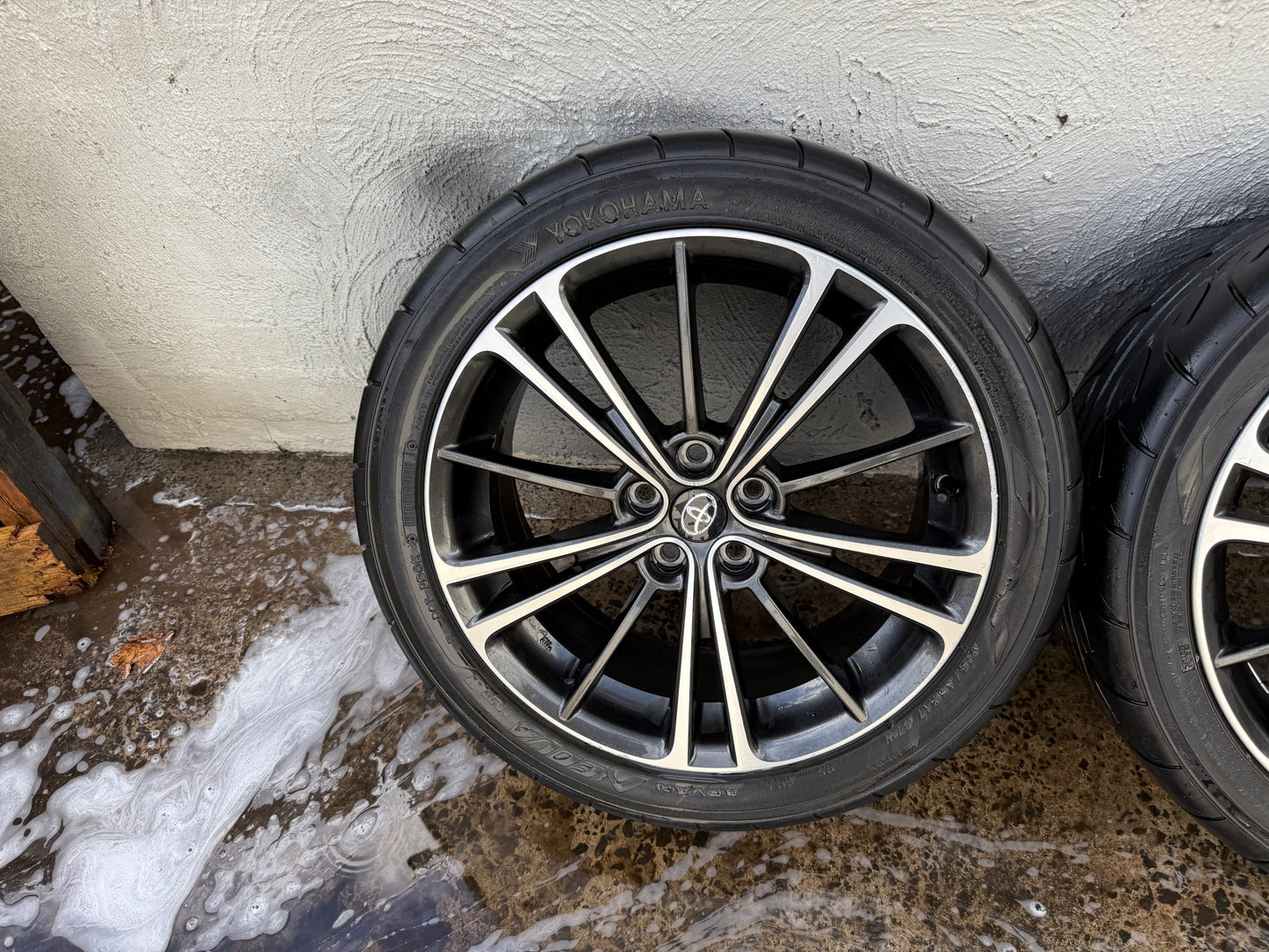Toyota 86 17” Alloy Wheels with Good Semi Slick Tyres