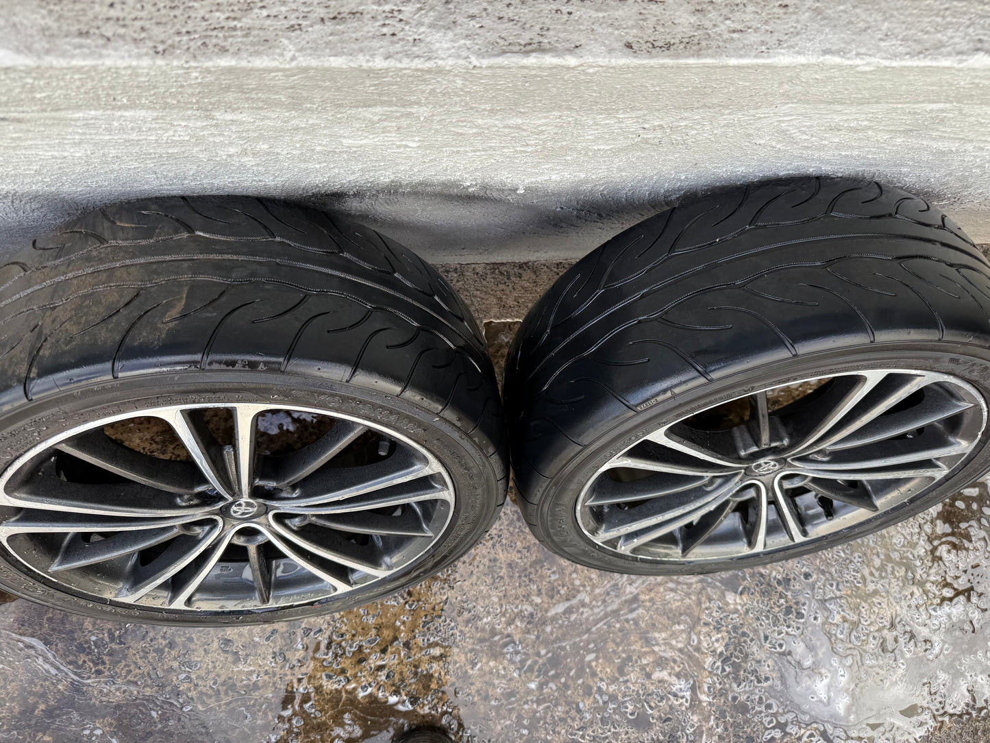 Toyota 86 17” Alloy Wheels with Good Semi Slick Tyres
