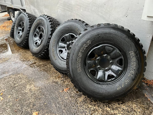 Toyota Landcruiser 100 Series Steel Rims with Mud Tyres