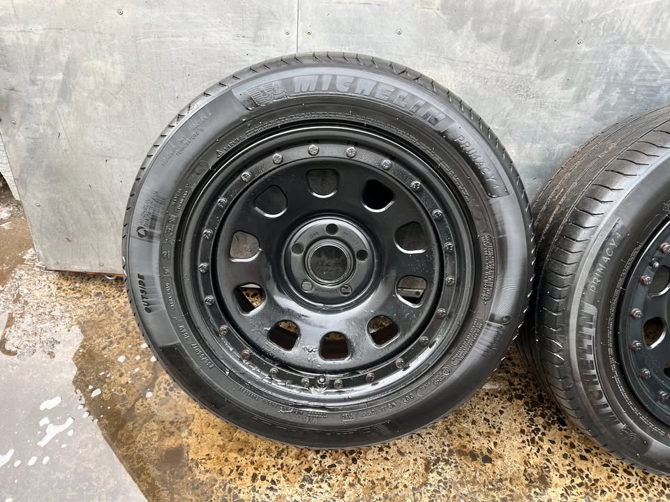 Dynamic 5 Stud Imitation Beadlock Steel Rims with Tyres
