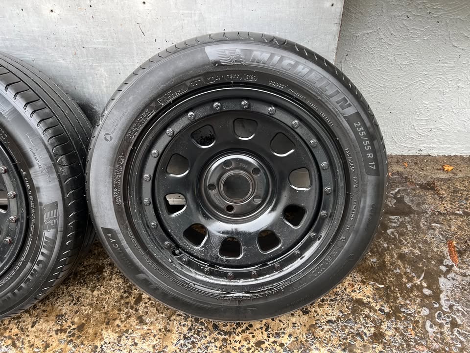 Dynamic 5 Stud Imitation Beadlock Steel Rims with Tyres