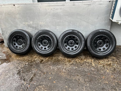 Dynamic 5 Stud Imitation Beadlock Steel Rims with Tyres
