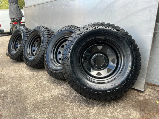 New 33” Rugged Terrain Tyres on 6 Stud Rims