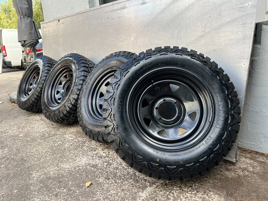 New 32” Rugged Terrain Tyres on 6 Stud Rims