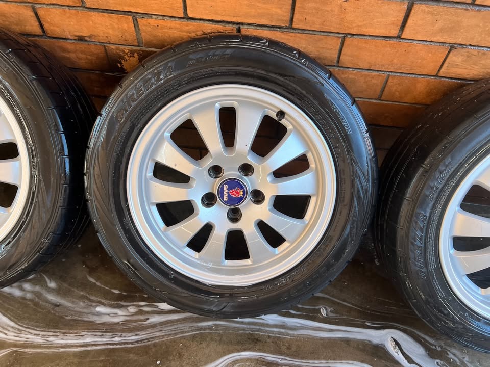 SAAB 5 Stud 16" Alloy Wheels with Good Tyres