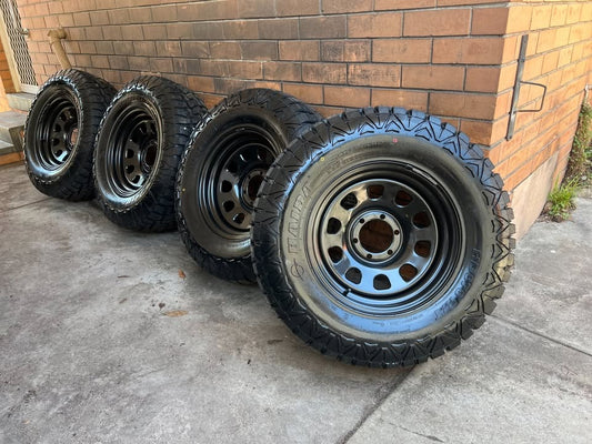 33" Rugged Terrain Tyres on 6 Stud Rims New