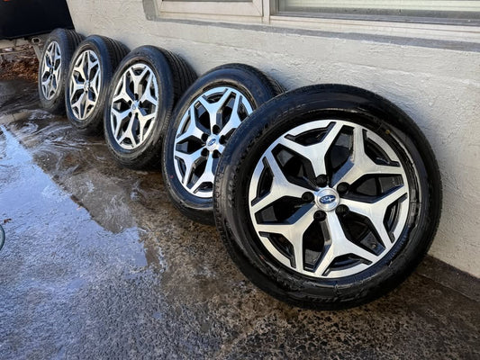 Subaru Forester/Outback 17" Alloy Wheels with Excellent Tyres Set of 5