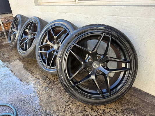 Ox Wheels Black 18" Alloy Wheels with Good Tyres