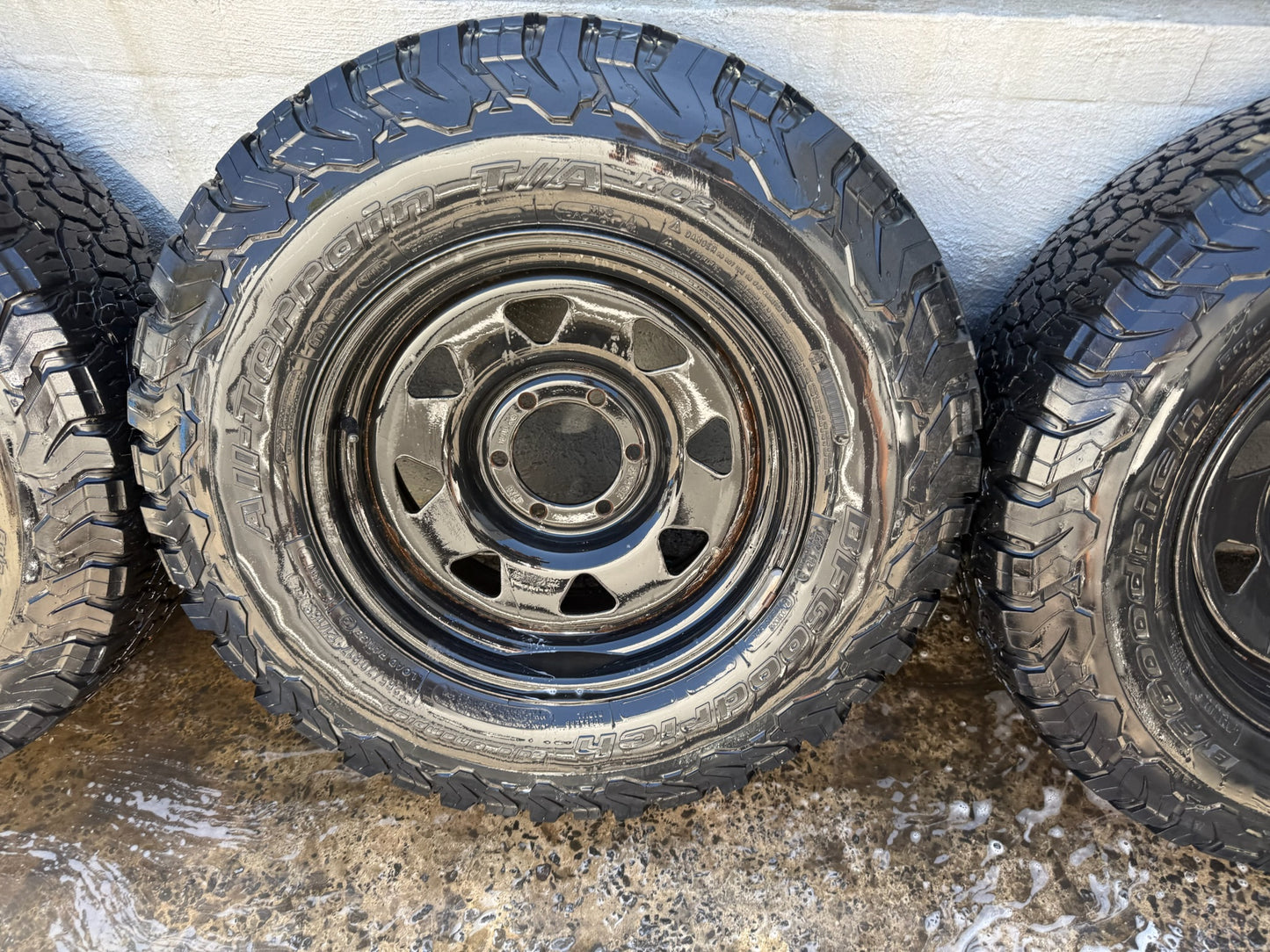 BF Goodrich A/T KO2 17”Tyres on Steel Rims
