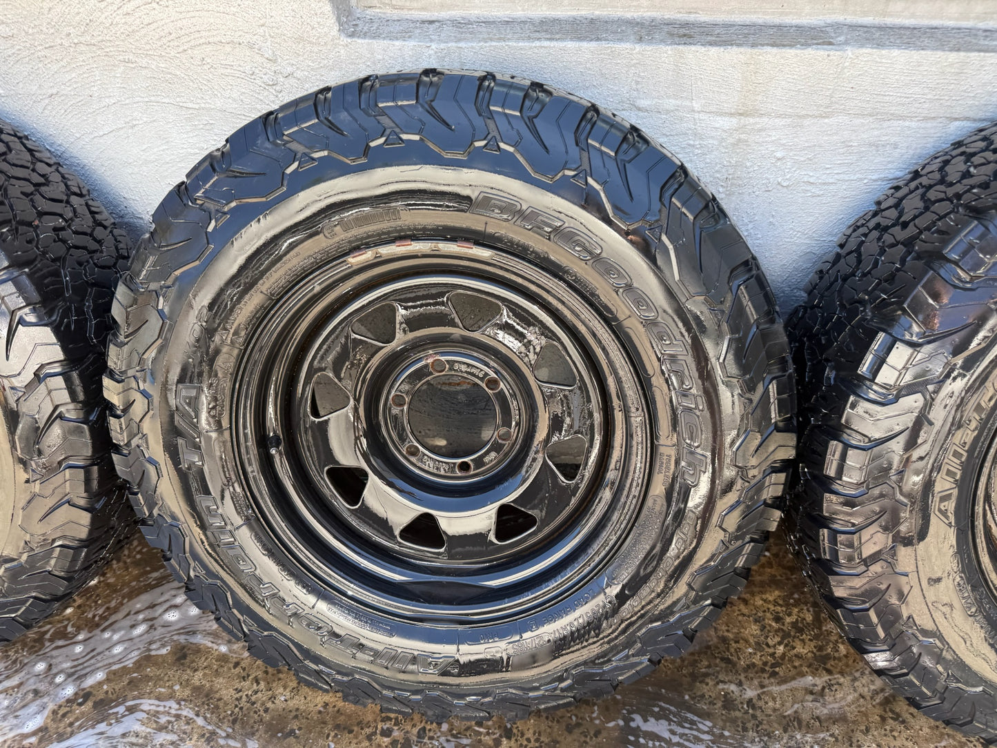 BF Goodrich A/T KO2 17”Tyres on Steel Rims