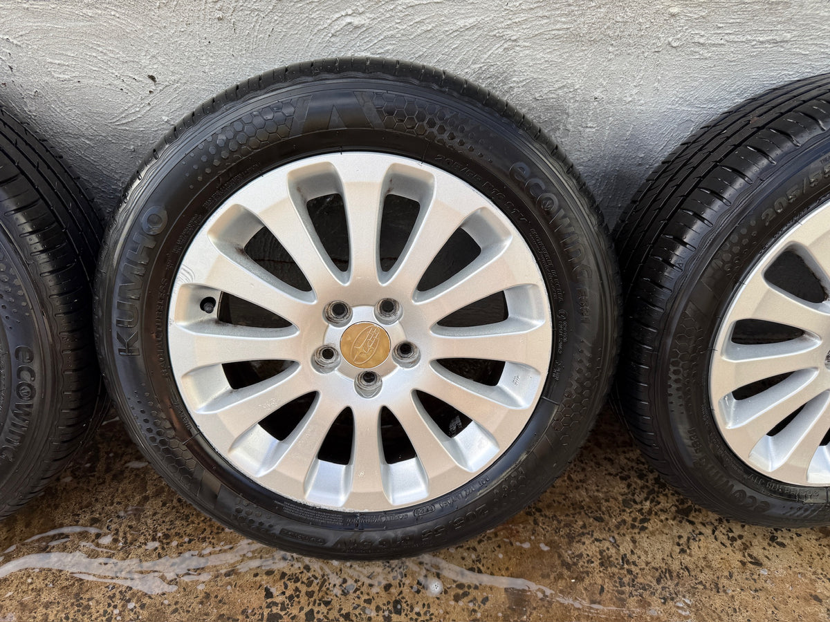 Subaru Impreza 16” Alloy Wheels with Very Good Tyres