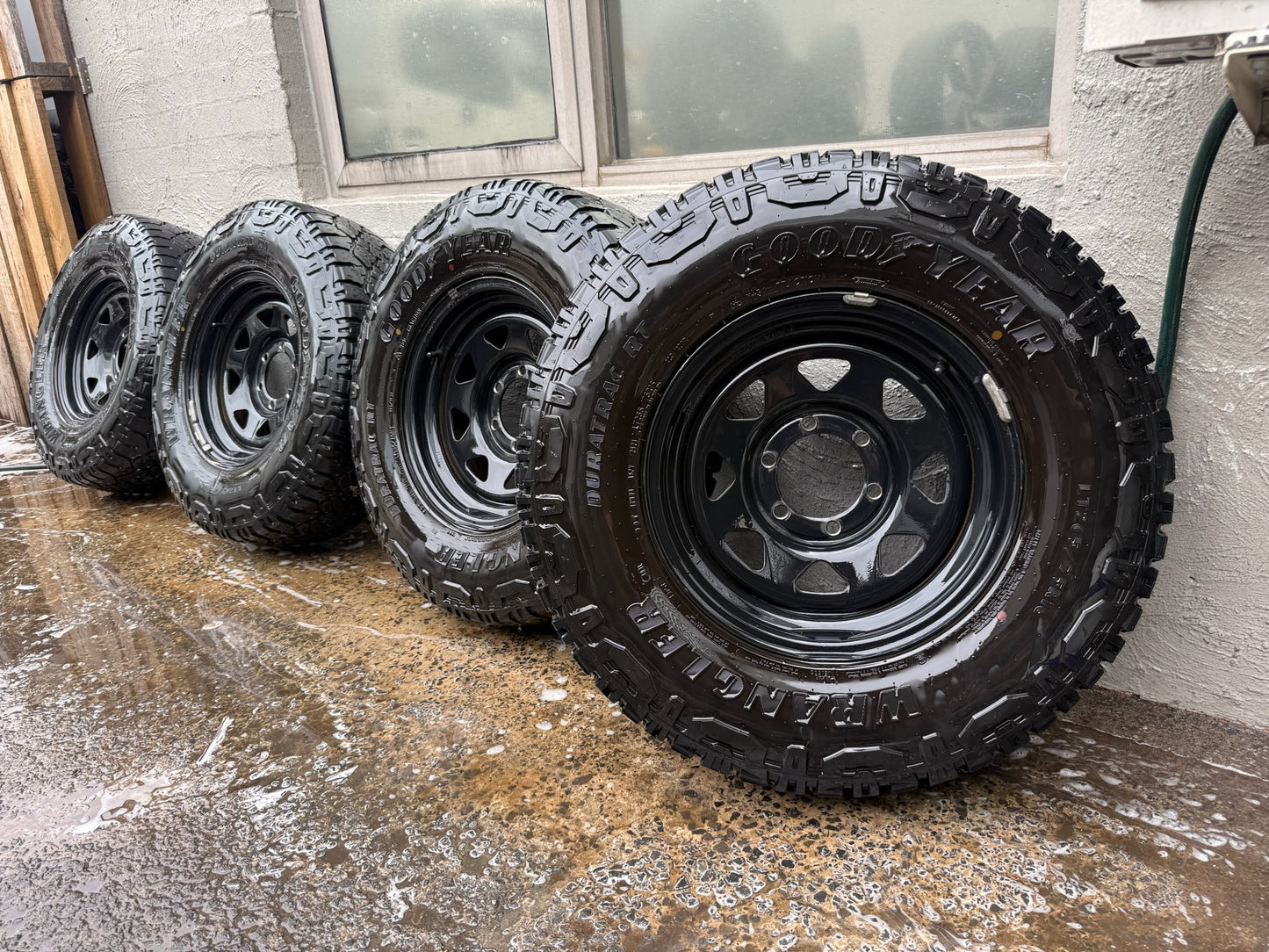Goodyear Wrangler 16” Tyres on Black Steel Rims