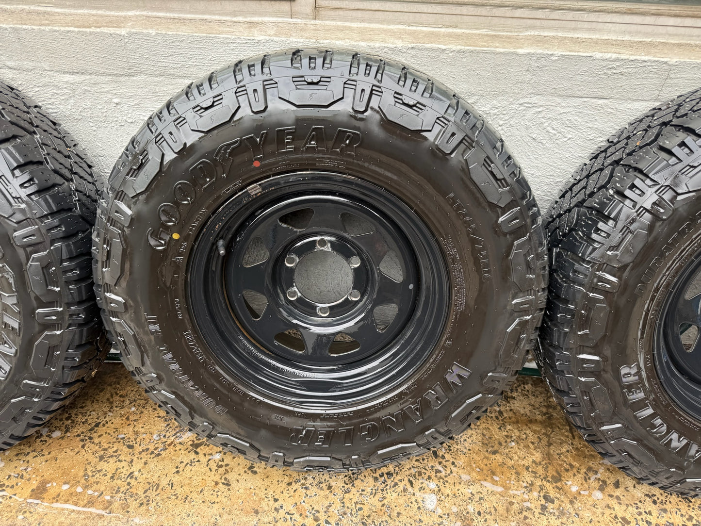 Goodyear Wrangler 16” Tyres on Black Steel Rims
