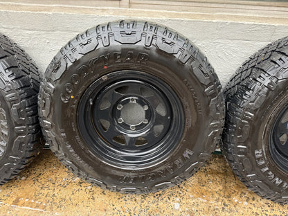 Goodyear Wrangler 16” Tyres on Black Steel Rims