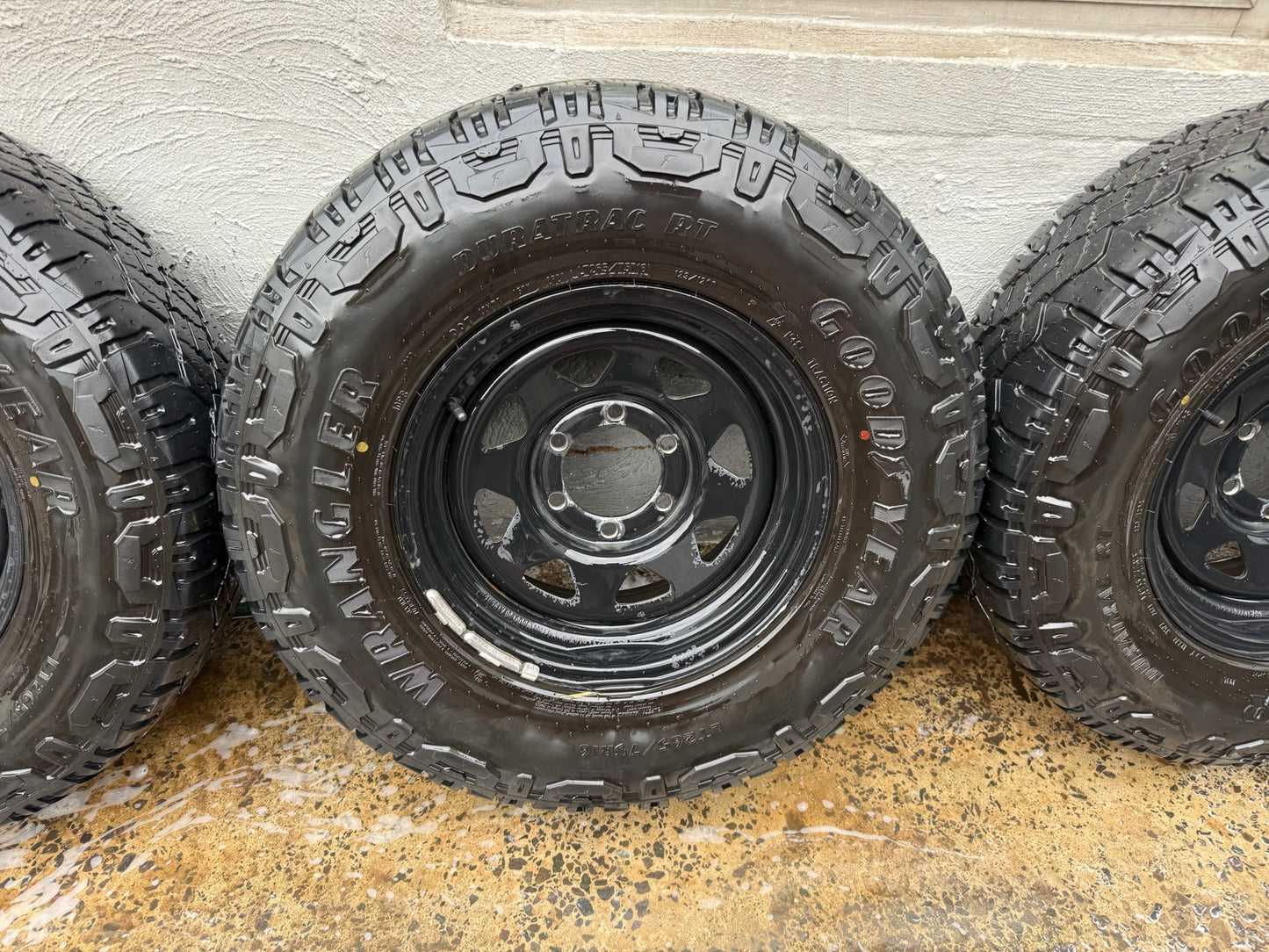 Goodyear Wrangler 16” Tyres on Black Steel Rims
