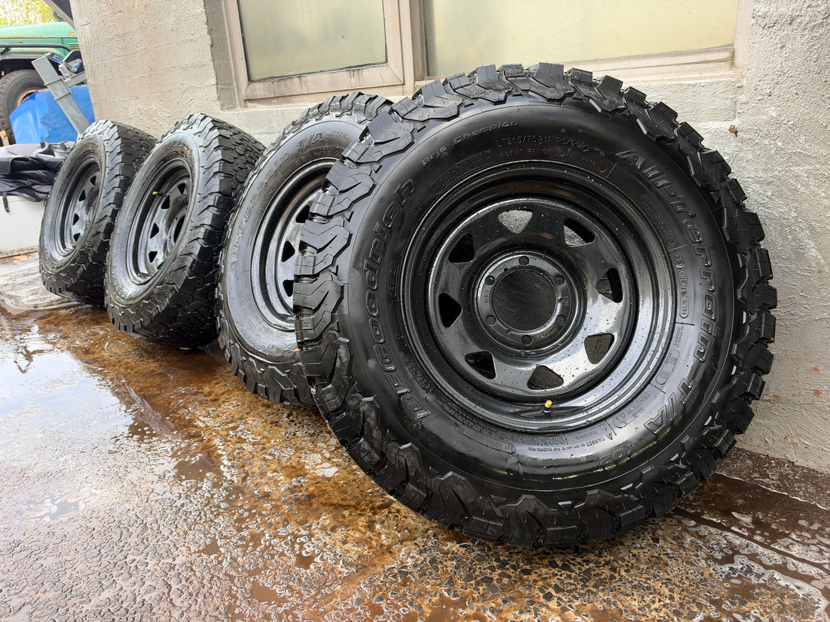 BF Goodrich KO2 A/T Tyres On New 6 Stud Steel Rims