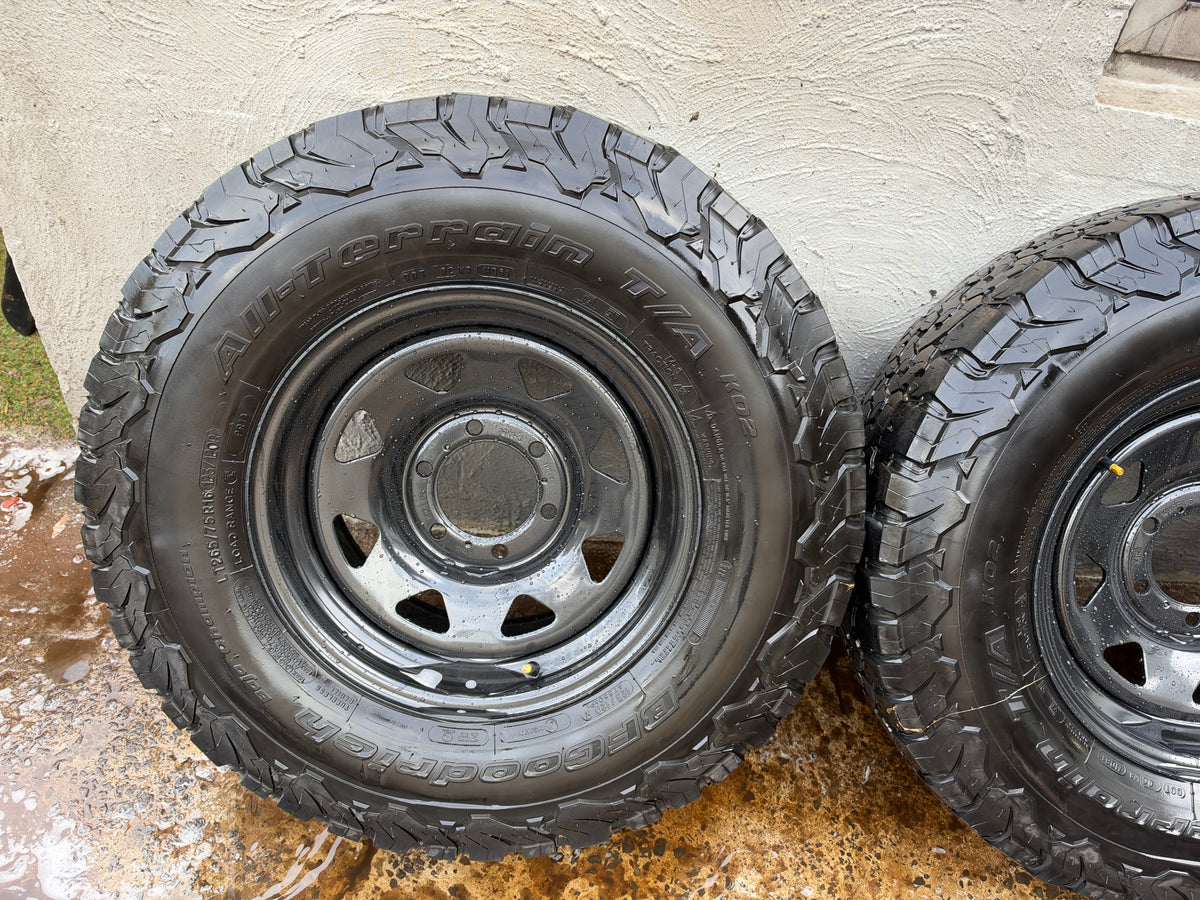 BF Goodrich KO2 A/T Tyres On New 6 Stud Steel Rims