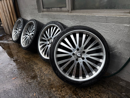 Holden Commodore 20” Staggered Alloy Wheels with Good Tyres