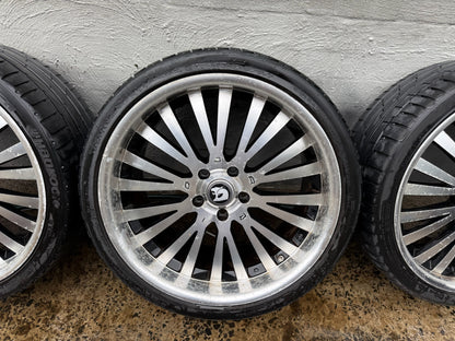Holden Commodore 20” Staggered Alloy Wheels with Good Tyres