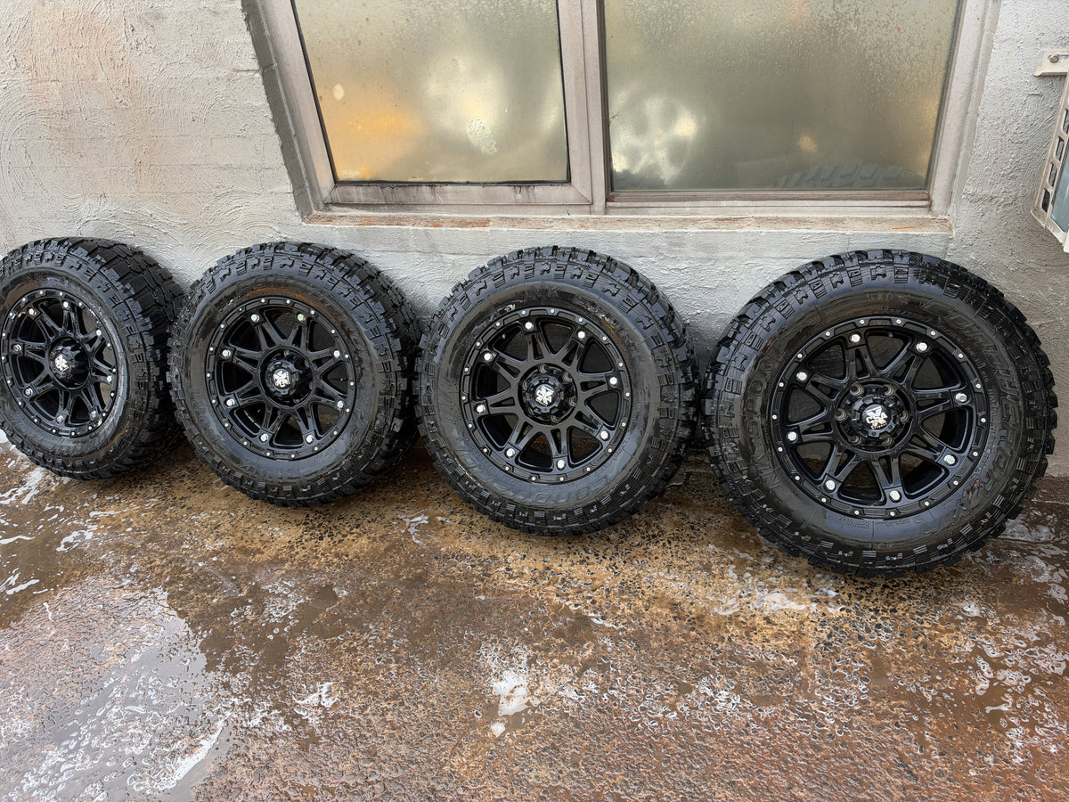 CSA Black Alloy Wheels on 32" Mud Tyres