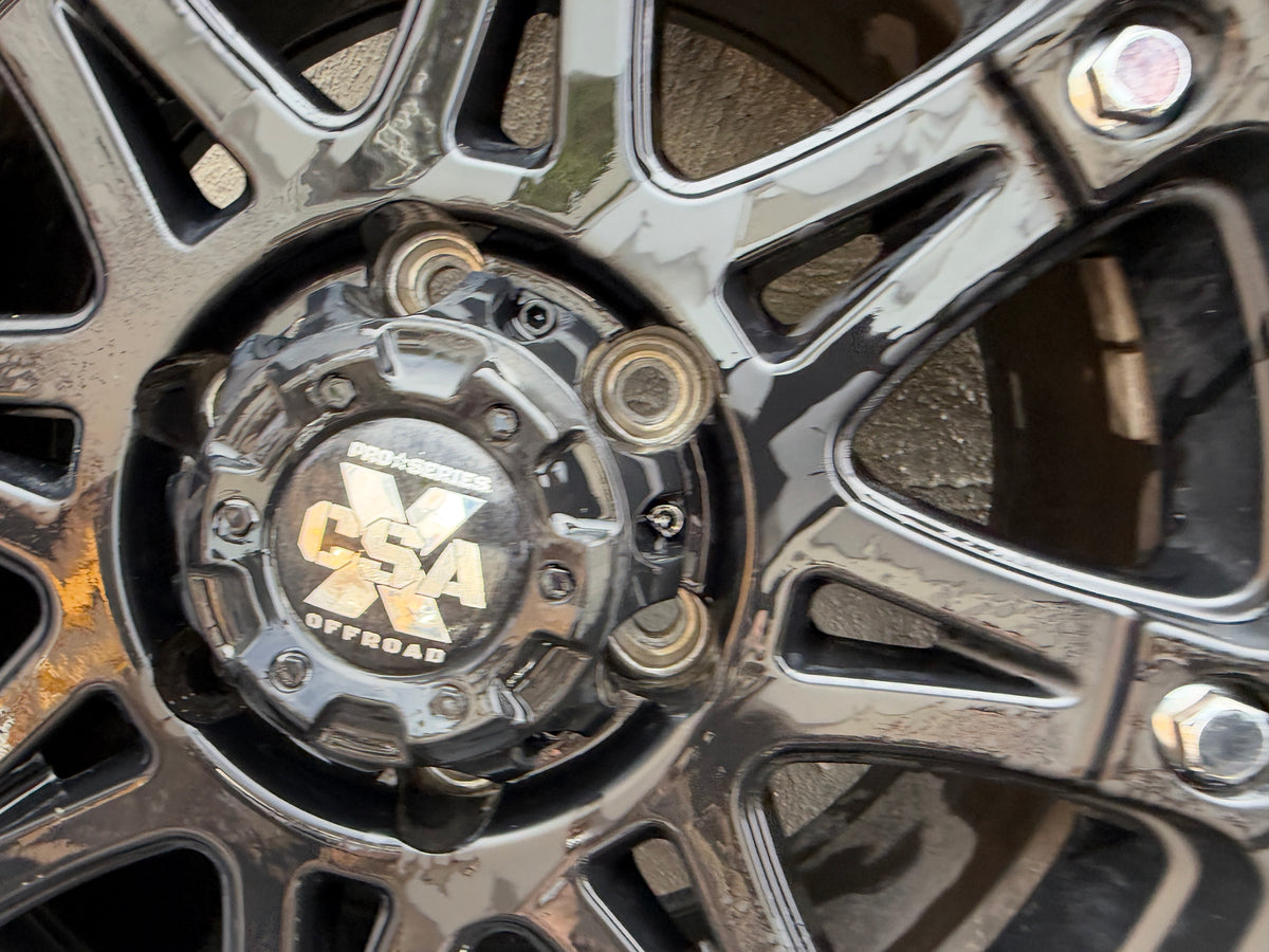 CSA Black Alloy Wheels on 32" Mud Tyres