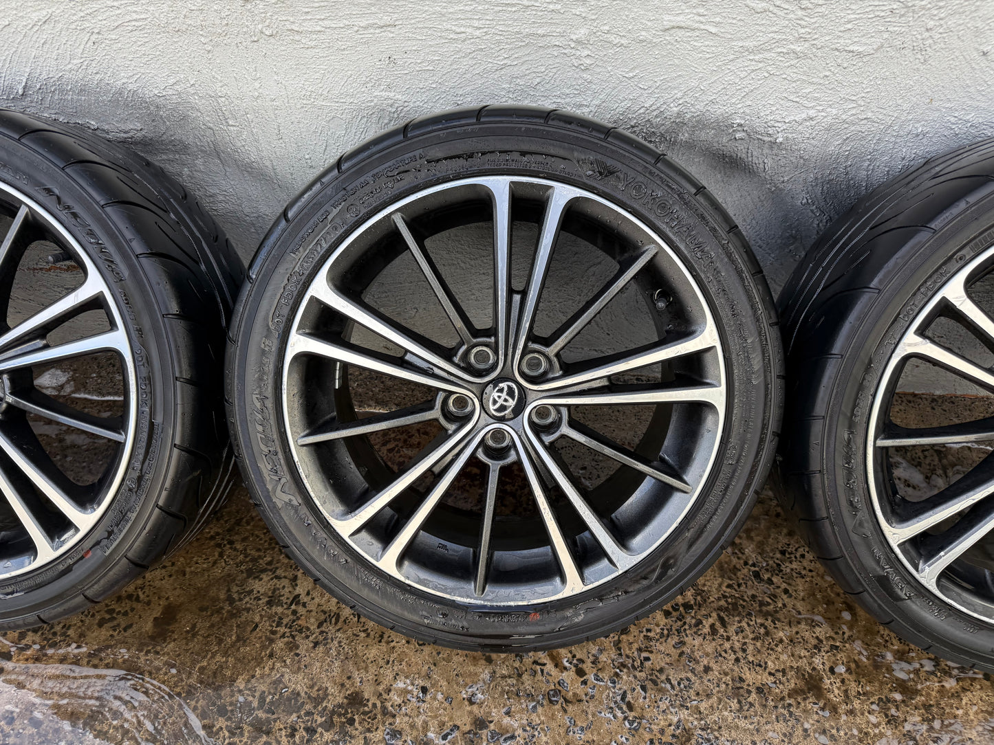 Toyota 86 17” Alloy Wheels with Good Semi Slick Tyres