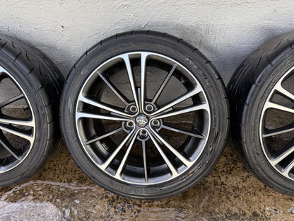 Toyota 86 17” Alloy Wheels with Good Semi Slick Tyres
