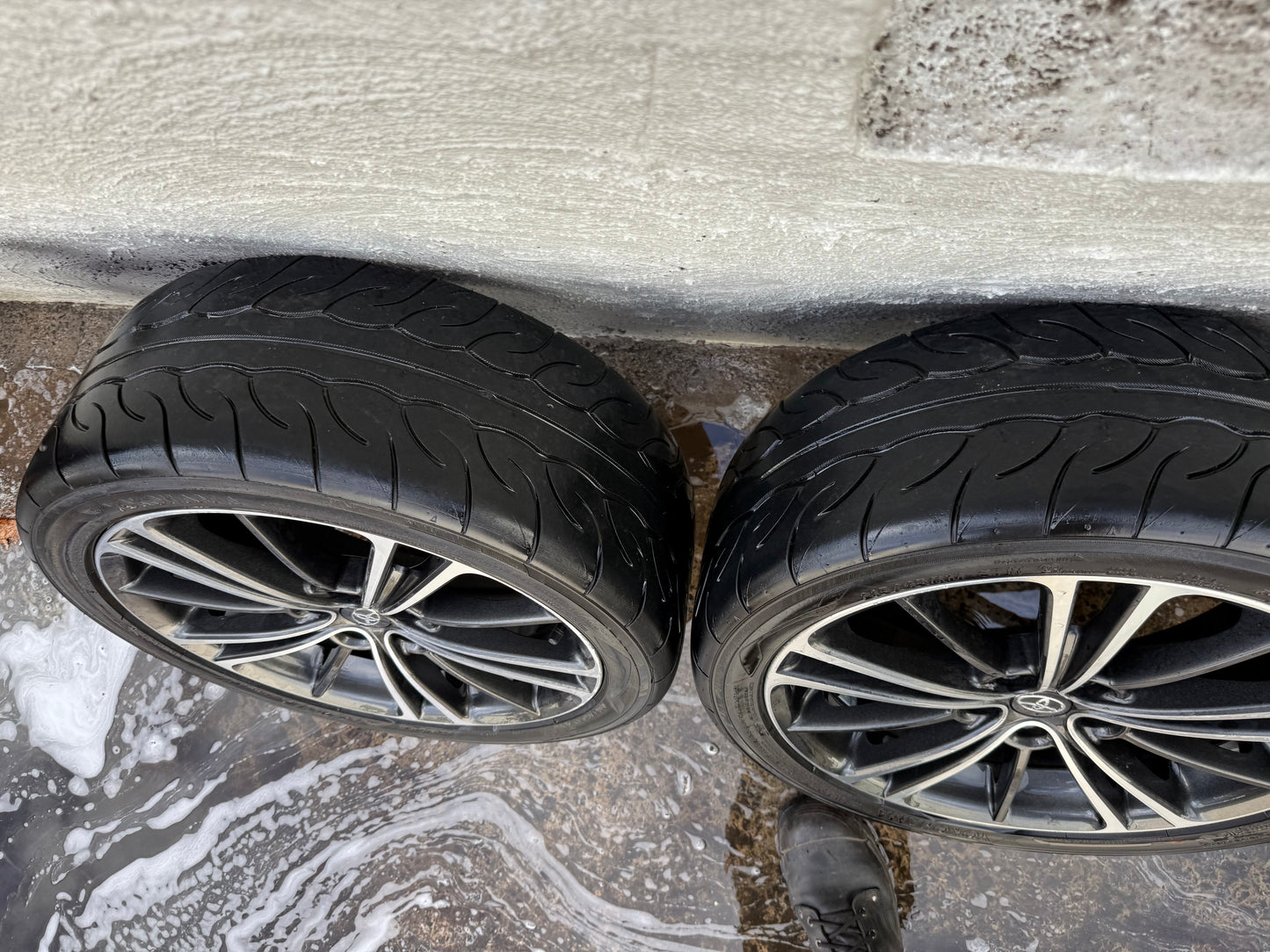 Toyota 86 17” Alloy Wheels with Good Semi Slick Tyres