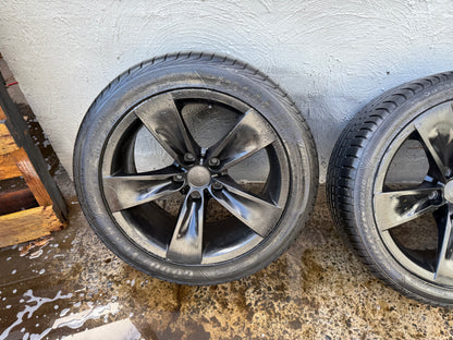 BMW/Holden Commodore 5 Spoke Black 18” Alloy Wheels with Good Tyres