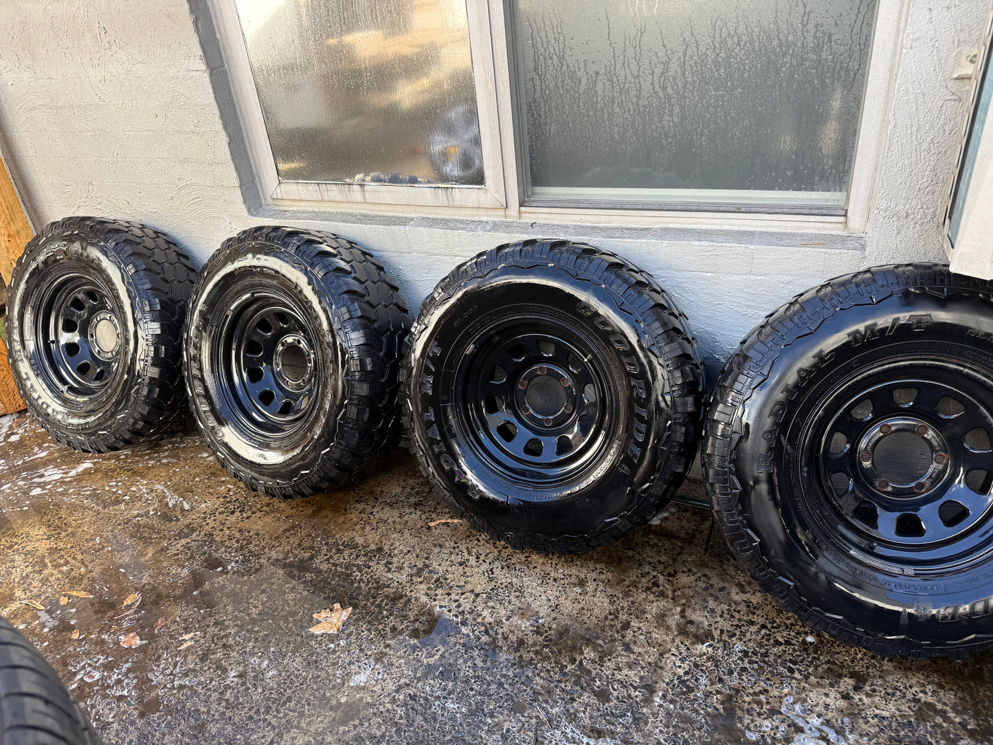 Goodride 33” M/T Tyres on 6 Stud Black Steel Rims