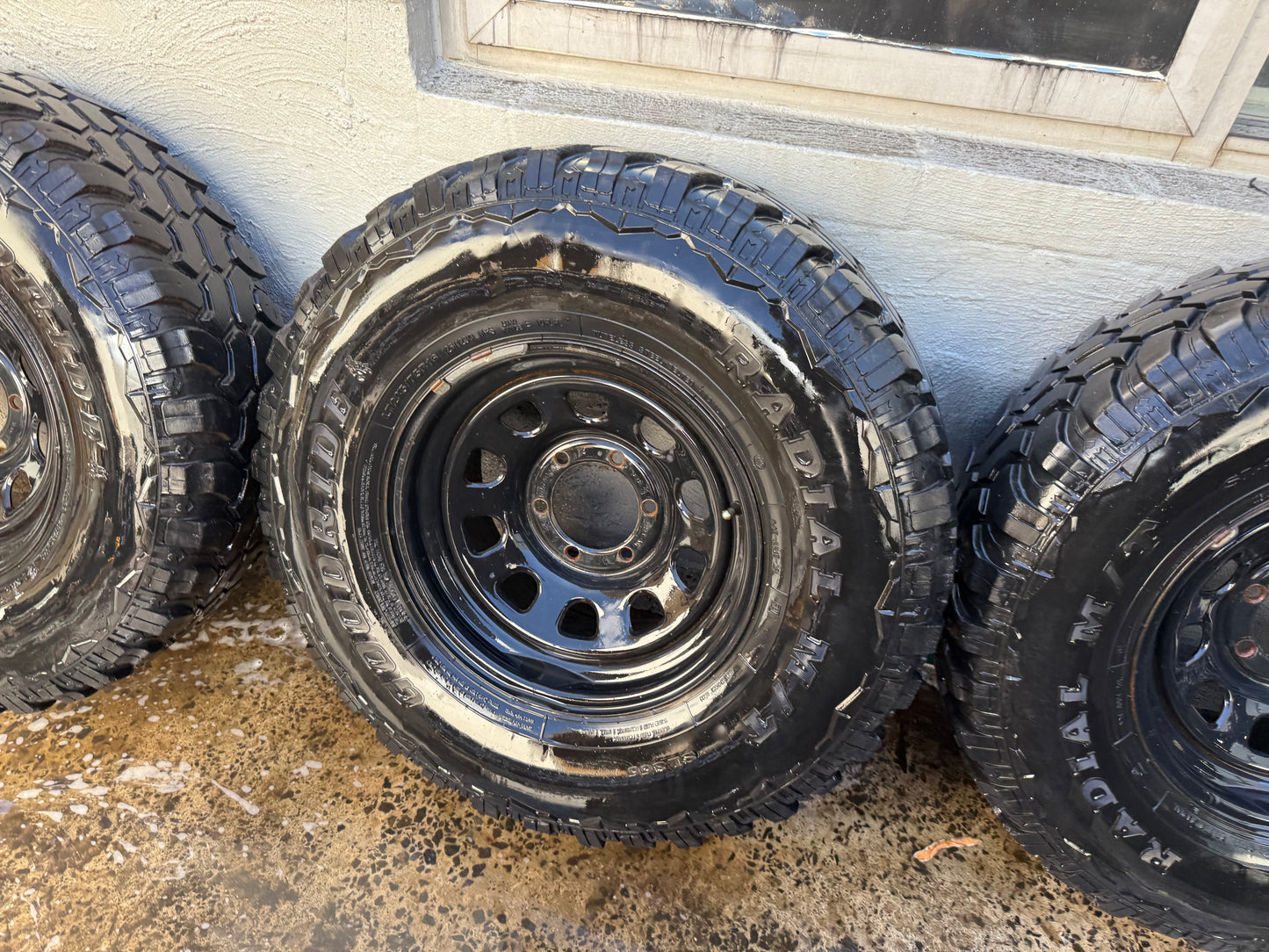 Goodride 33” M/T Tyres on 6 Stud Black Steel Rims