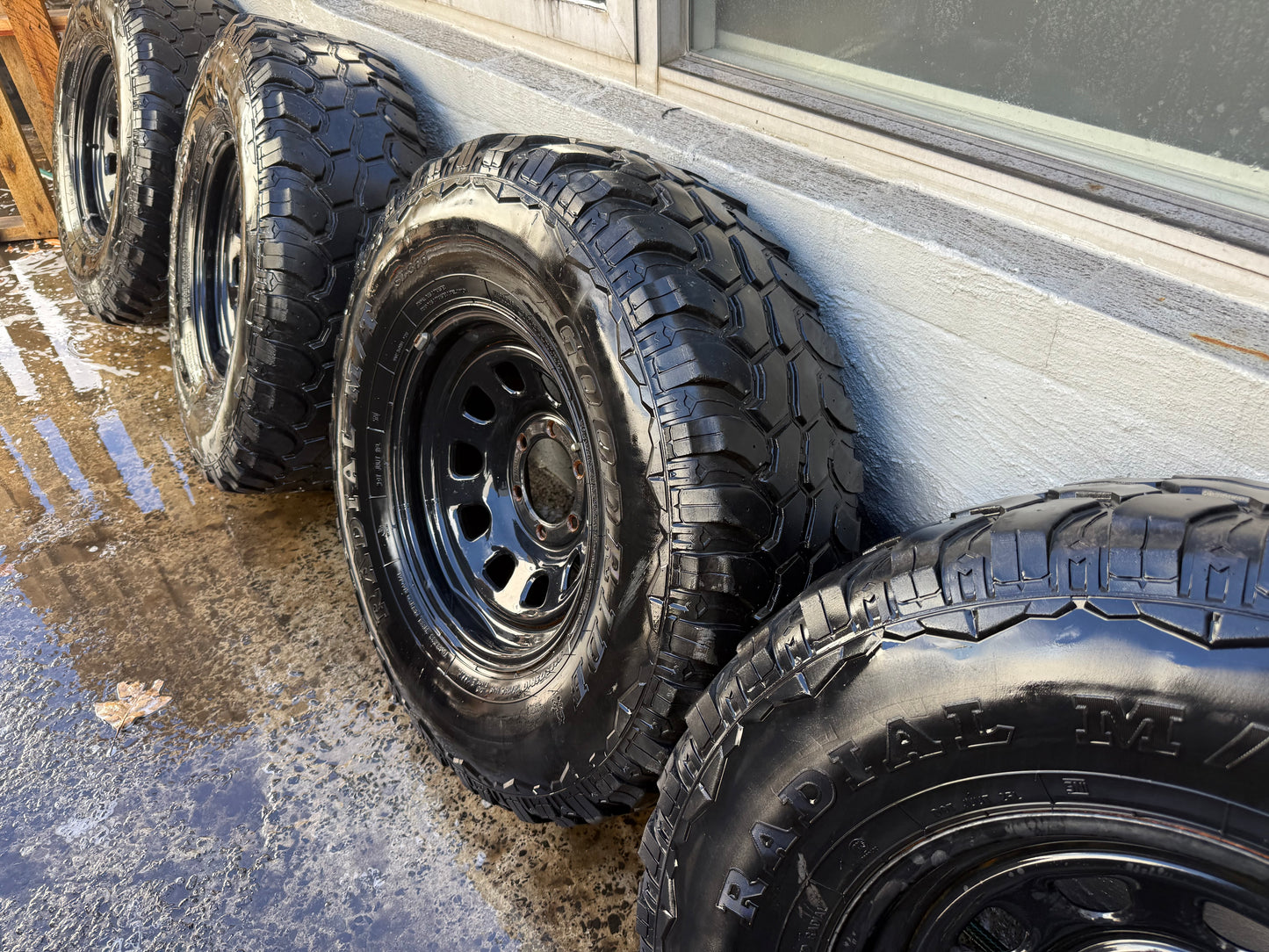 Goodride 33” M/T Tyres on 6 Stud Black Steel Rims
