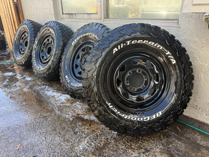 BF Goodrich 32” KO2 A/T Tyres On 6 Stud Steel Rims