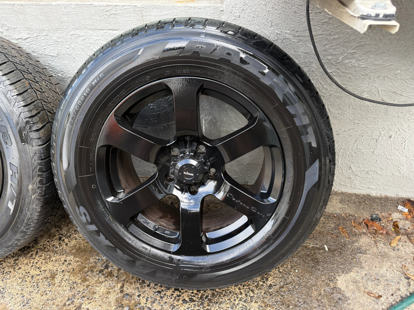 King Daytona 5 Stud 18” Black Alloy Wheels with Bridgestone Dueler Tyres