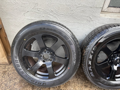King Daytona 5 Stud 18” Black Alloy Wheels with Bridgestone Dueler Tyres