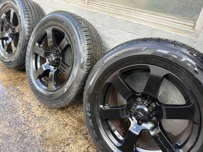 King Daytona 5 Stud 18” Black Alloy Wheels with Bridgestone Dueler Tyres