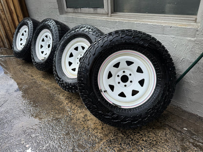 Falken Wildpeak A/T Tyres on 6 Stud White Rims