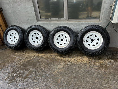 Falken Wildpeak A/T Tyres on 6 Stud White Rims