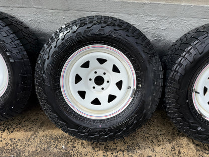 Falken Wildpeak A/T Tyres on 6 Stud White Rims