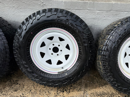 Falken Wildpeak A/T Tyres on 6 Stud White Rims