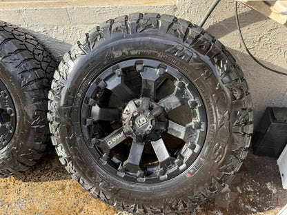 King Off Road Black Alloy Wheels with Maxxis Razr A/T Tyres