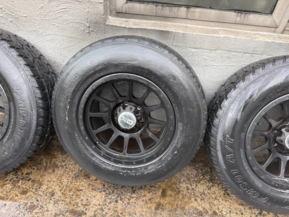 OX 6 Stud Black Alloy Wheels with All Terrain Tyres