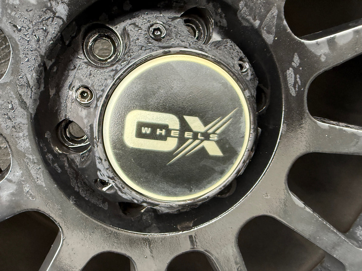 OX 6 Stud Black Alloy Wheels with All Terrain Tyres