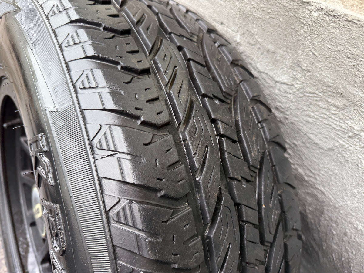OX 6 Stud Black Alloy Wheels with All Terrain Tyres